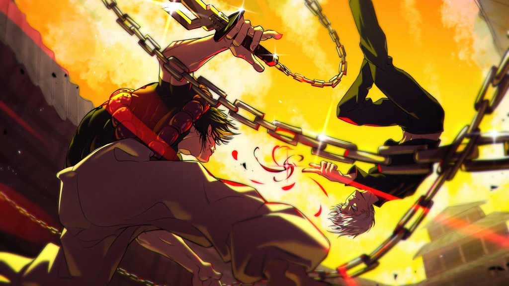 Gojo and Toji from Jujutsu Kaisen fighting each other